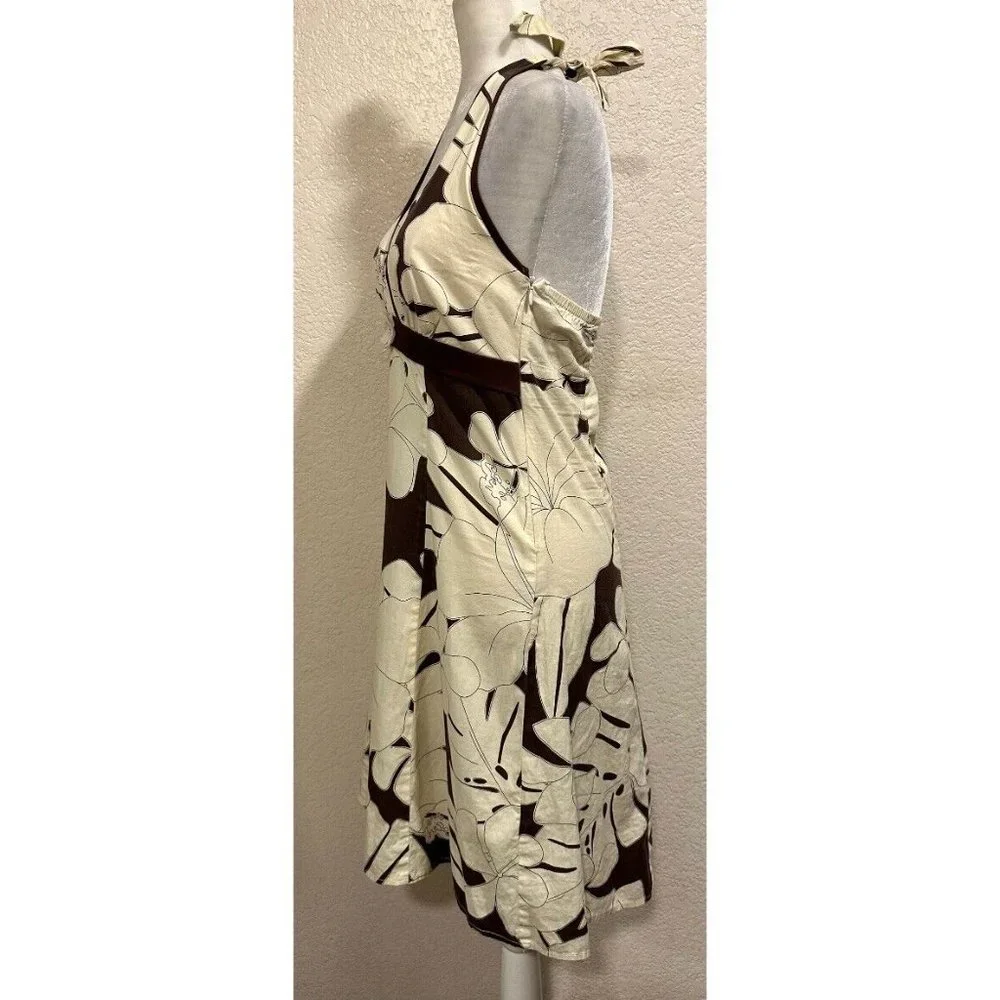 Ruby Rox Vintage 90s Y2K Cream/brown Halter Summer Dress - Picture 3 of 7